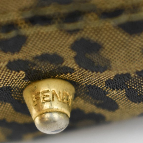 FENDI: Black/Brown, Leopard Print "FF" Logo & "Epi" Leather Tote Bag (wo) - Picture 11 of 12